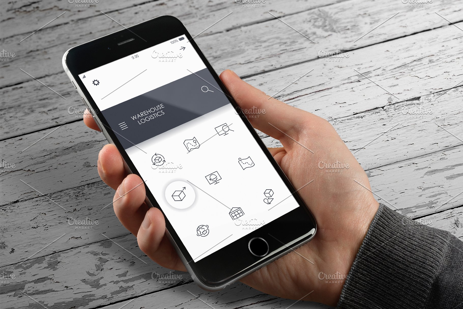 仓库物流细线图标 Warehouse logistics thinline icons插图(4)