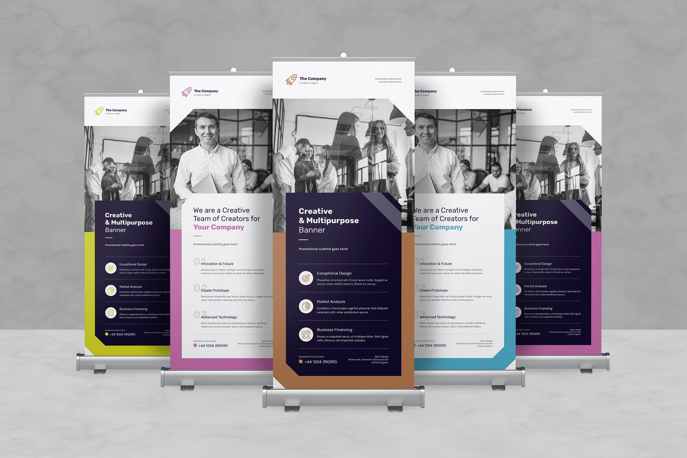 创意多用途企业宣传X展架Banner图设计模板 Creative Multipurpose Roll Up Banner插图