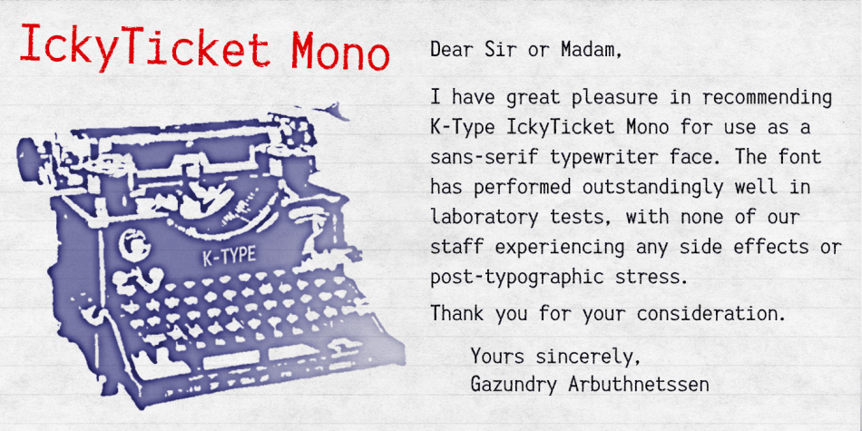 Icy Ticket Mono Font插图