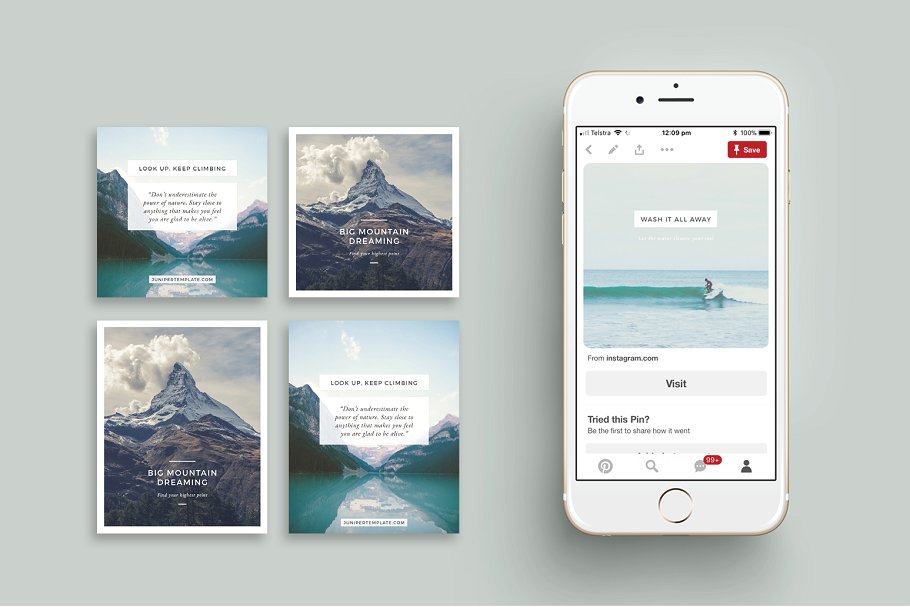 社交媒体平台Pinterest多用途贴图模板素材库精选 J U N I P E R  Pinterest Pack插图(1)