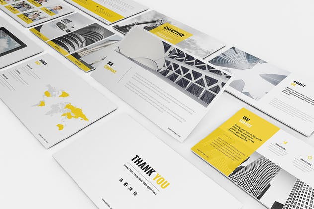 工程施工企业介绍PPT模板素材 Construction Powerpoint Template插图(9)