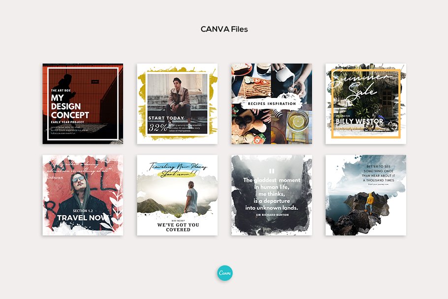 时尚摄影Instagram社交媒体水彩画插图(6)