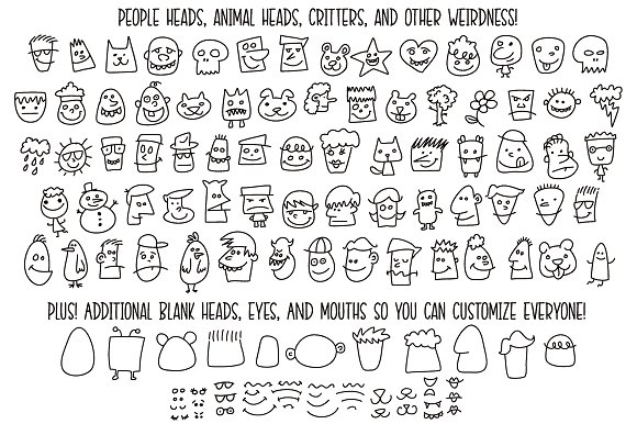 Kookyheads – a dingbat doodle font!插图1