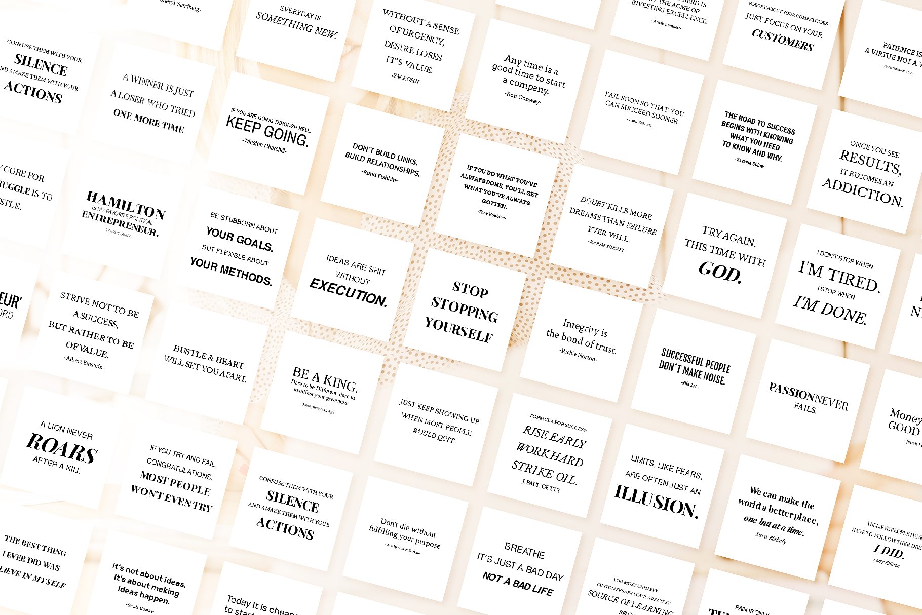 社交媒体引语祝语素材合集 Animated Entrepreneur Quotes Bundle插图(2)