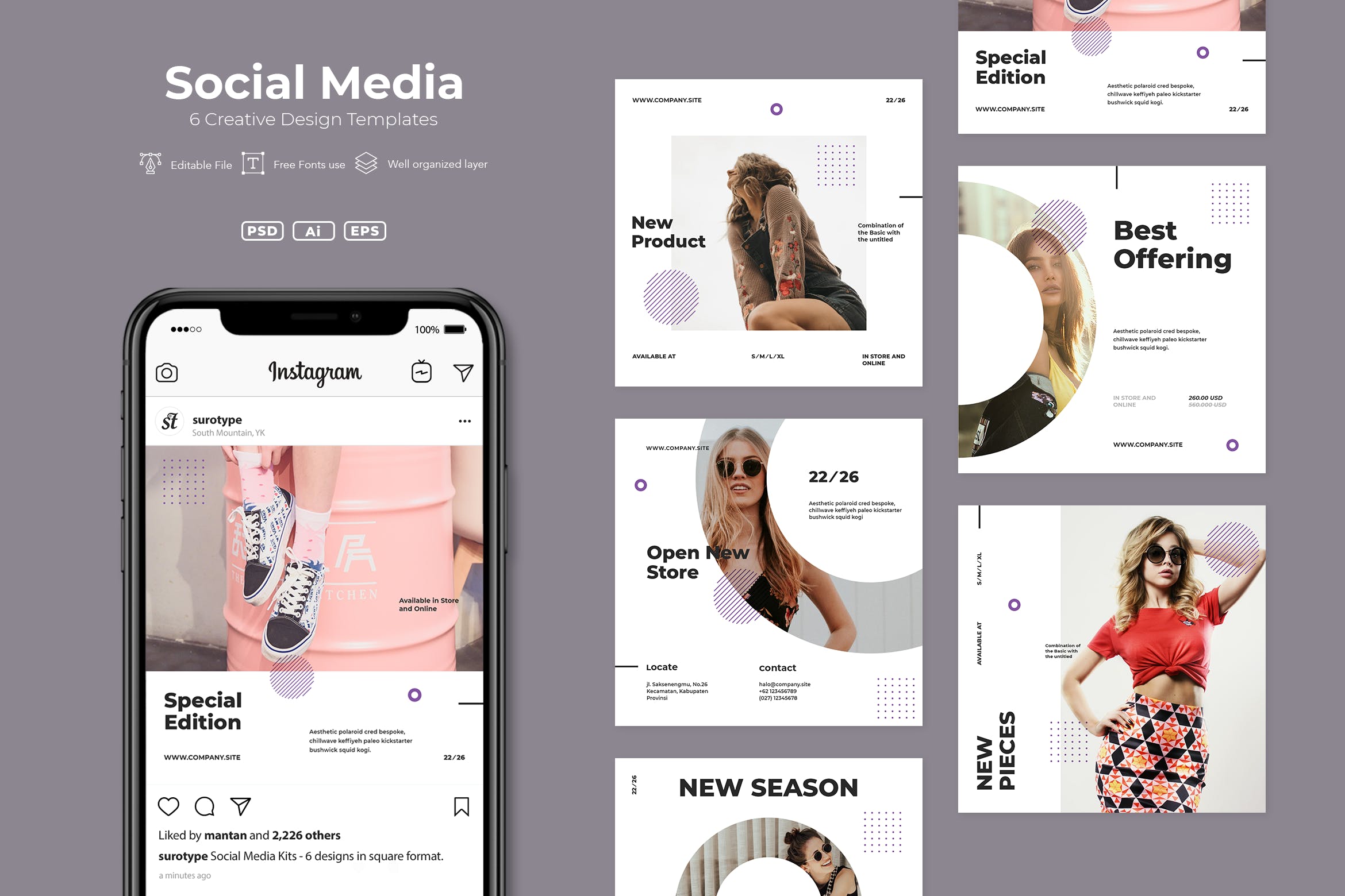 时尚品牌社交平台营销推广设计素材v21 ADL Social Media. v21插图