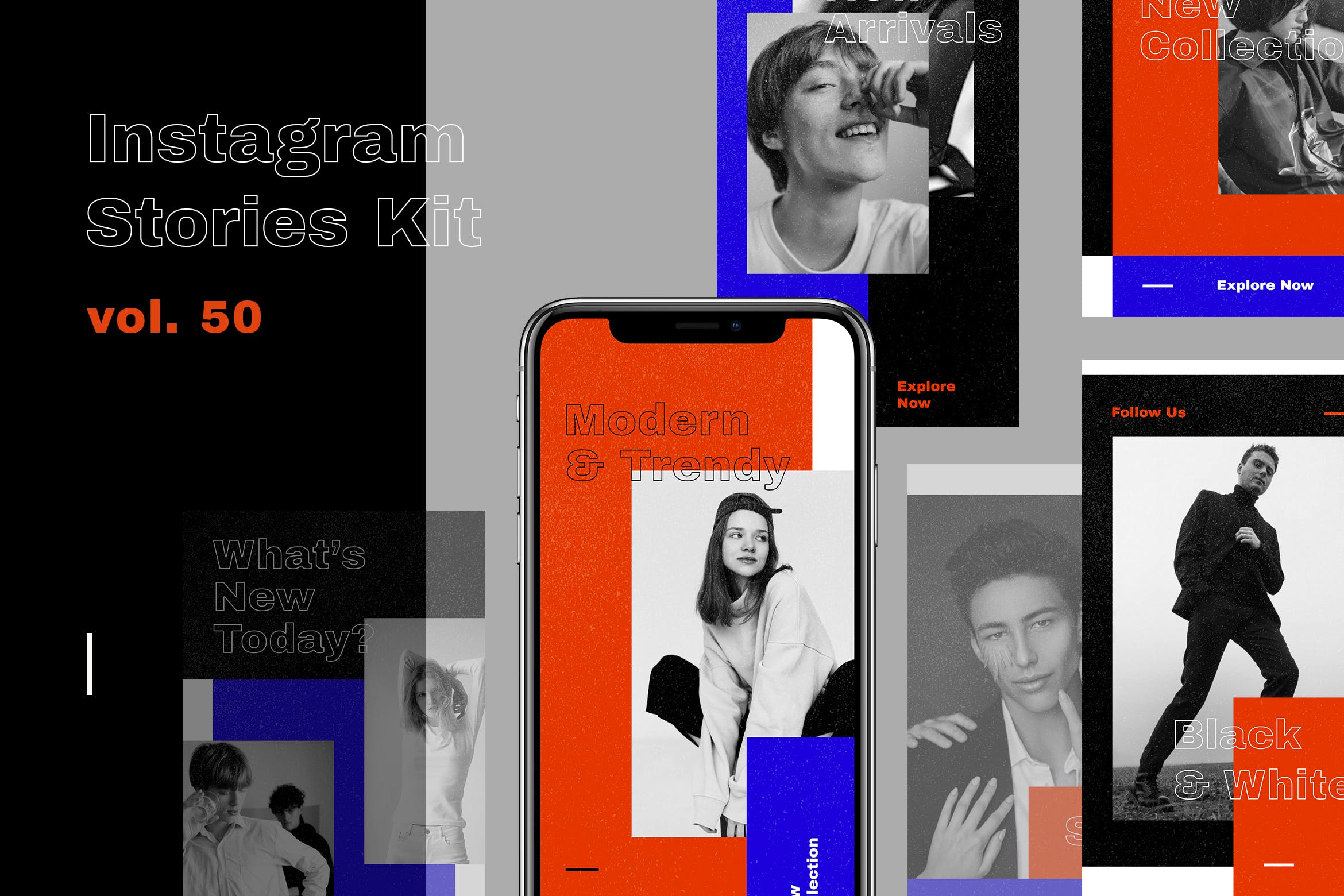 Instagram社交平台潮牌品牌故事推广设计素材包v50 Instagram Stories Kit (Vol.50)插图