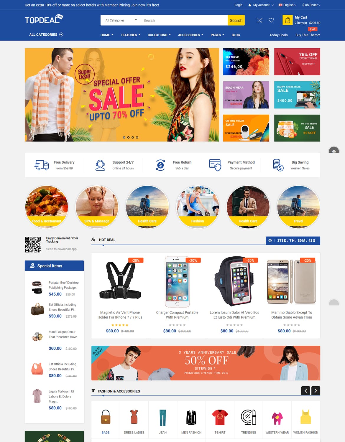 响应式设计风格多用途网上商城HTML模板素材库精选 TopDeal – Responsive MultiPurpose HTML Template插图(5)