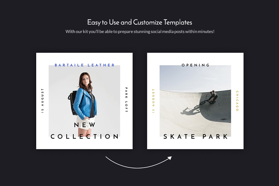 时尚潮牌服装大片社交媒体贴图模板素材库精选 Social Media Handler Kit Vol.3插图(6)