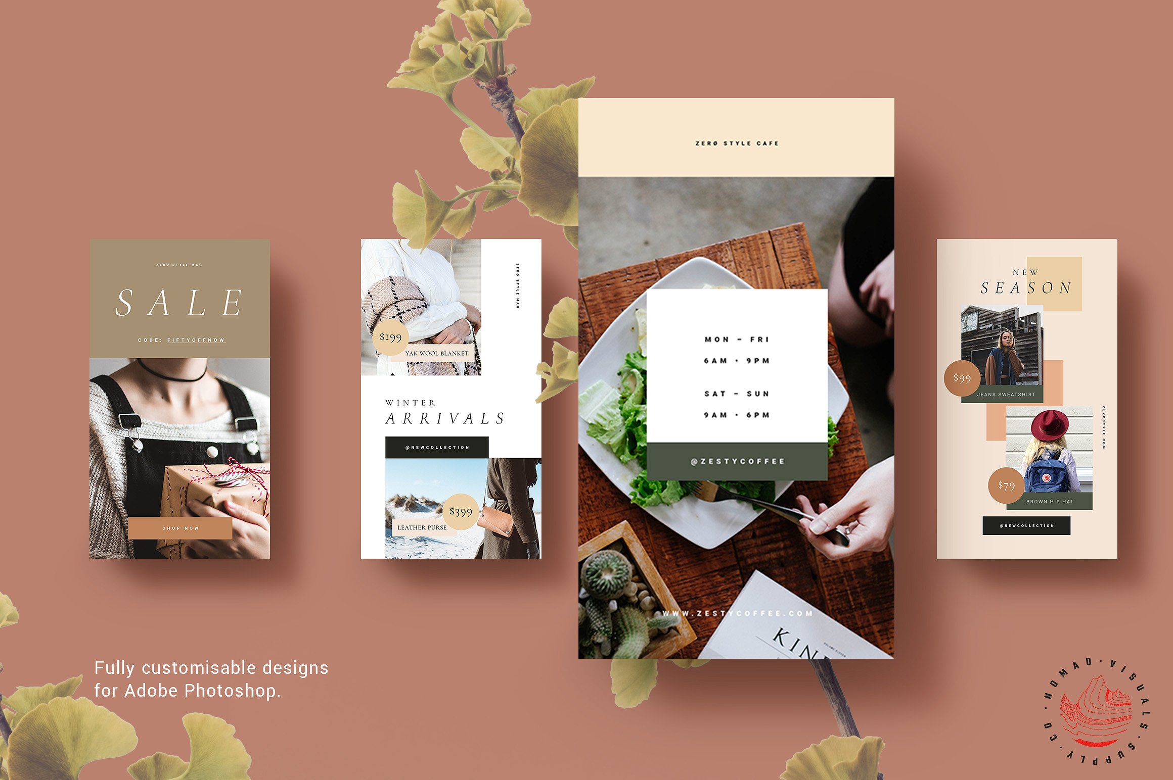 时尚高端Instagram故事动画模板素材库精选 Natural Store Animated Stories [psd]插图(13)