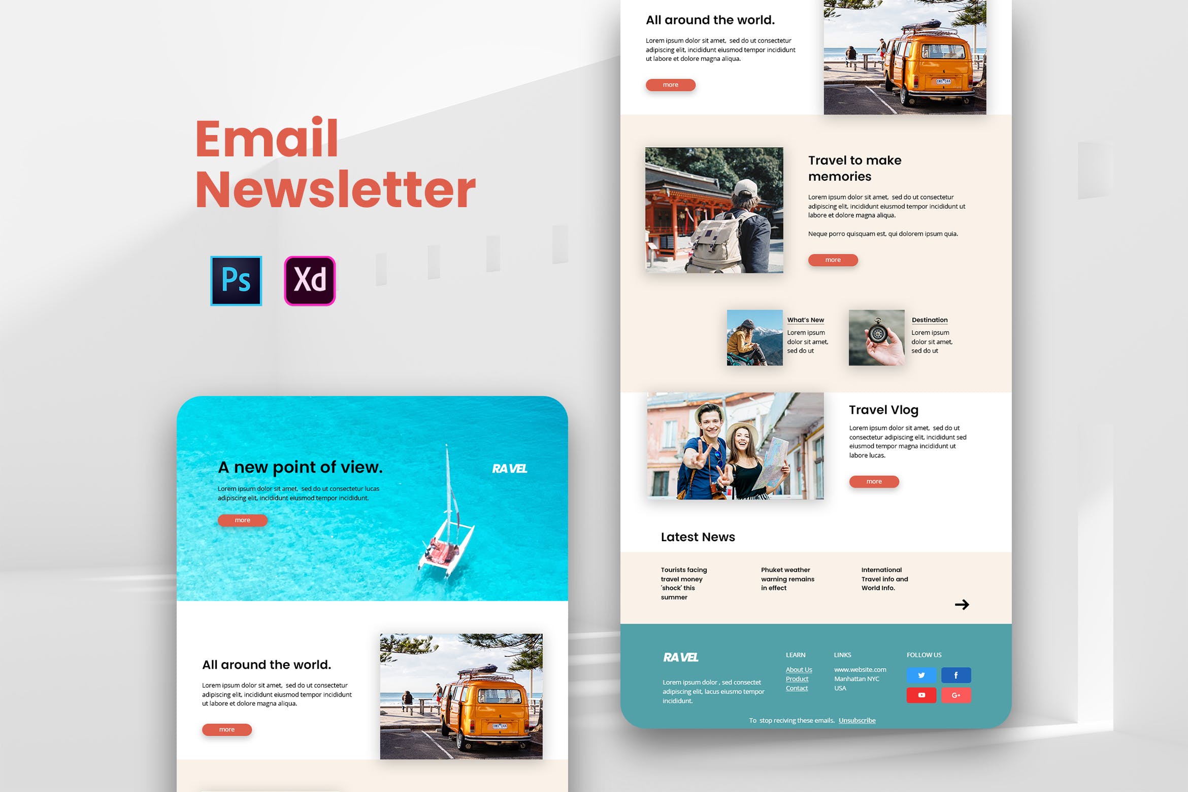 旅游度假中心推广EDM邮件模板素材库精选 Vacation Email Newsletter插图