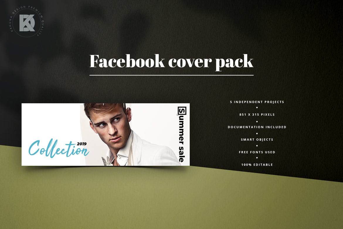 时装品牌Facebook社交推广封面设计模板素材库精选 Fashion Facebook Cover Kit插图(3)