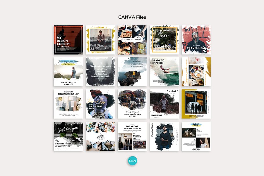 时尚摄影Instagram社交媒体水彩画插图(2)