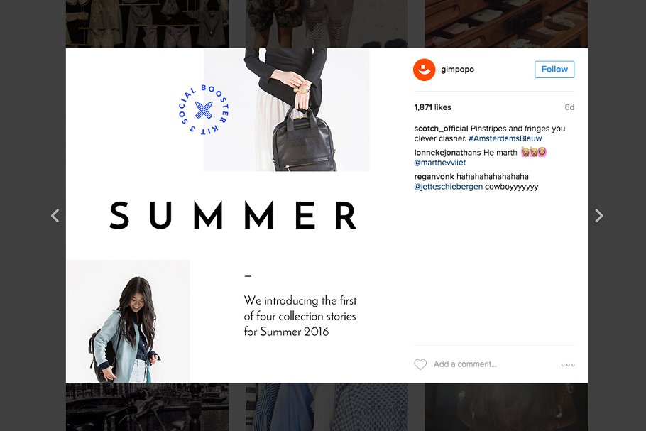 时尚潮牌服装大片社交媒体贴图模板素材库精选 Social Media Handler Kit Vol.3插图(3)