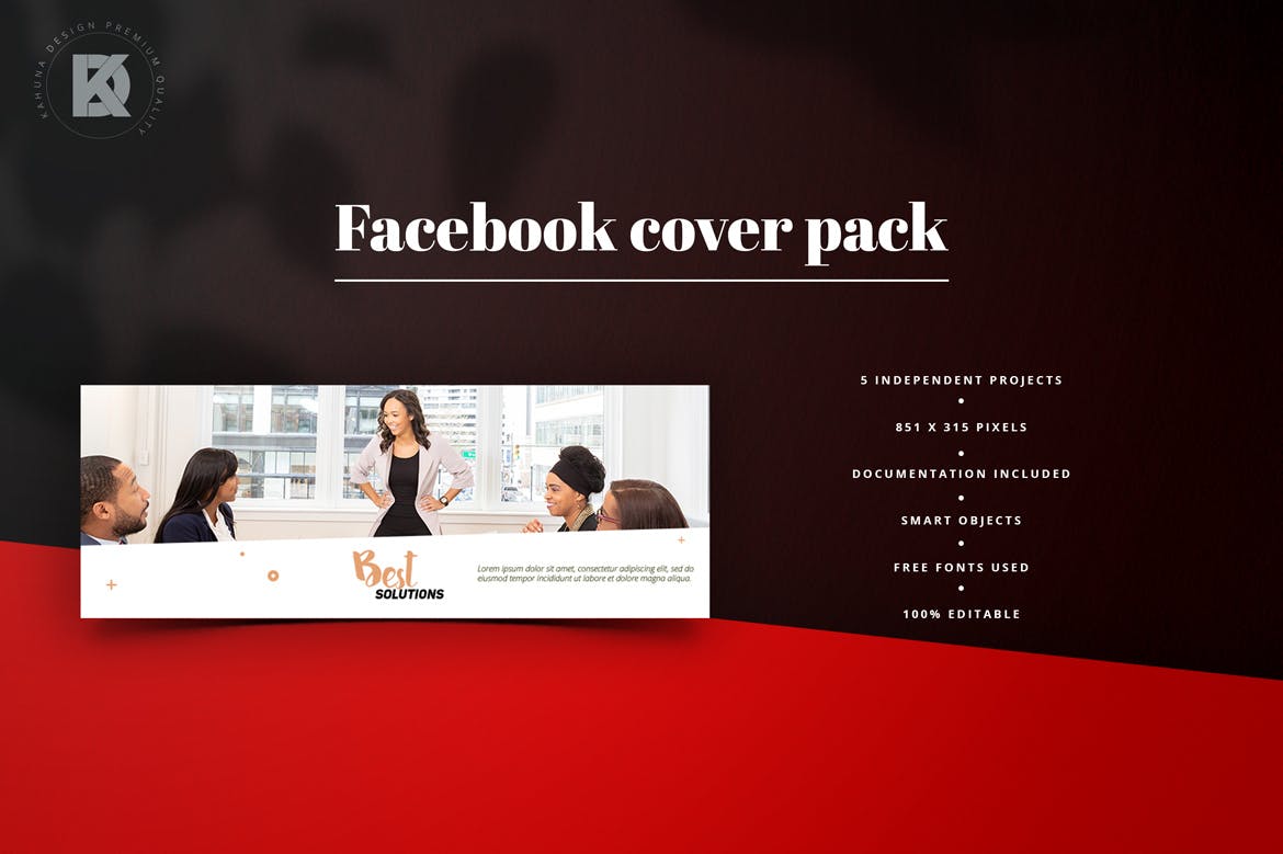 代理行销Facebook封面设计模板素材库精选 Agency Marketing Facebook Cover Pack插图(3)