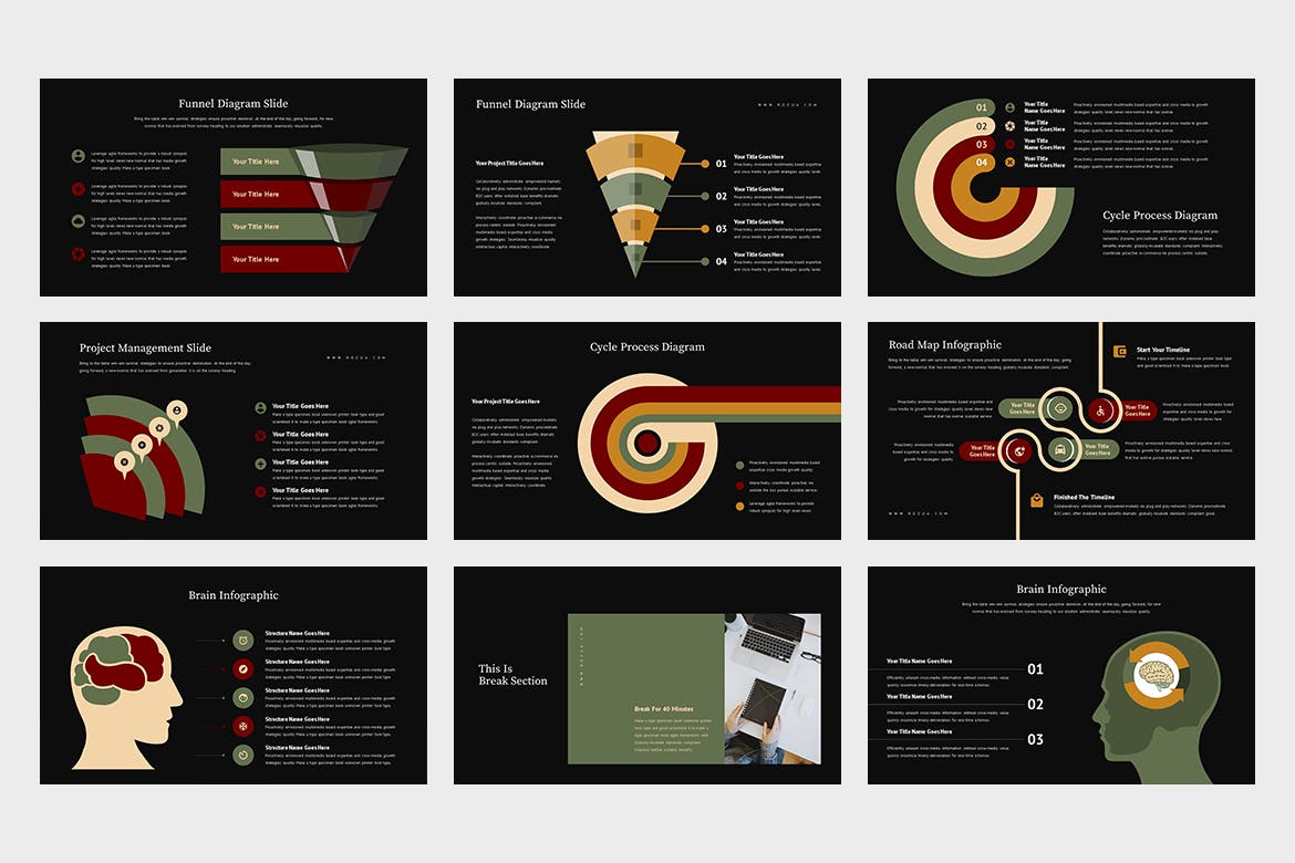 市场分析/市场调研报告PPT模板下载 Rozua : Vector Infographic Business Powerpoint插图(9)