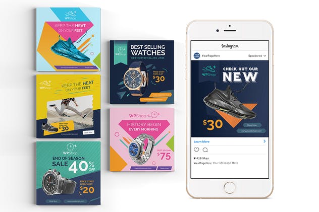 10款Instagram文章电商产品Banner广告模板 10 Instagram Post Banner-Products插图(2)