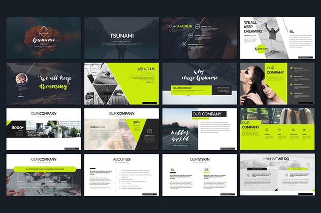 商务企业营销演示PPT模板下载 Tsunami Powerpoint Presentation插图(1)