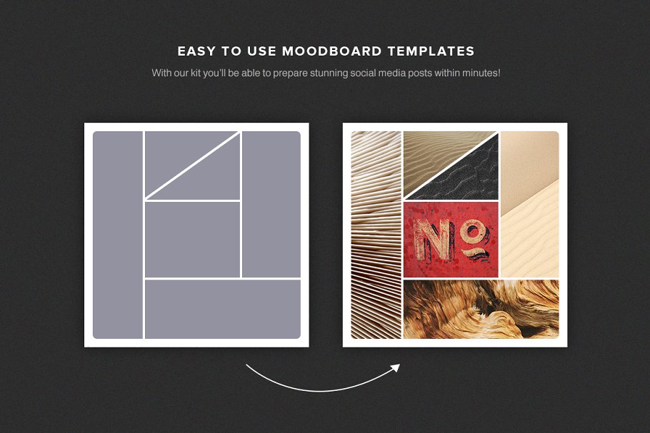 拼图风格社交媒体插图模板素材库精选 Mood Boards Social Media Collection插图(3)