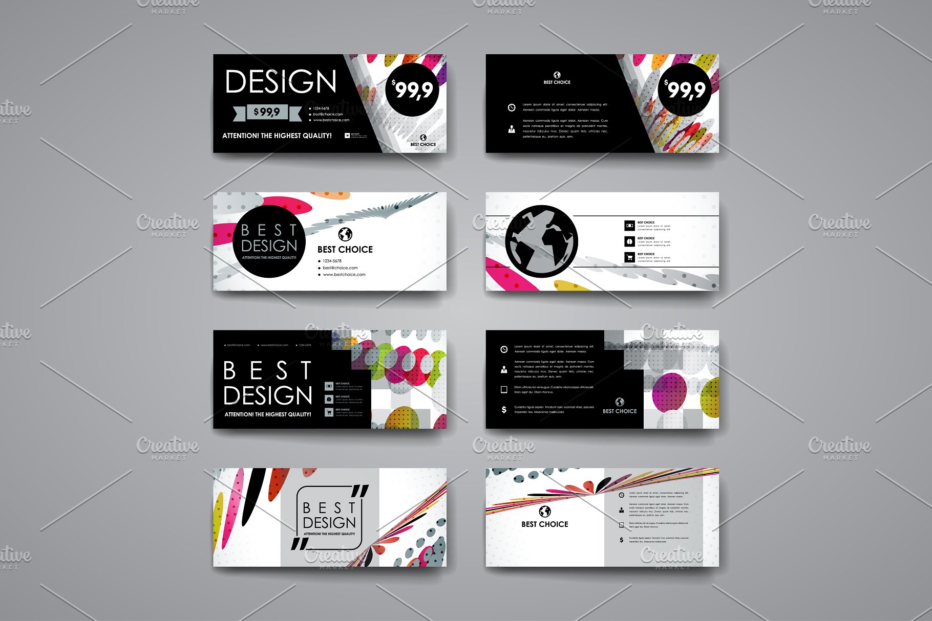 简约抽象样式标题&卡片模板 Beautiful Banners and Cards插图(1)