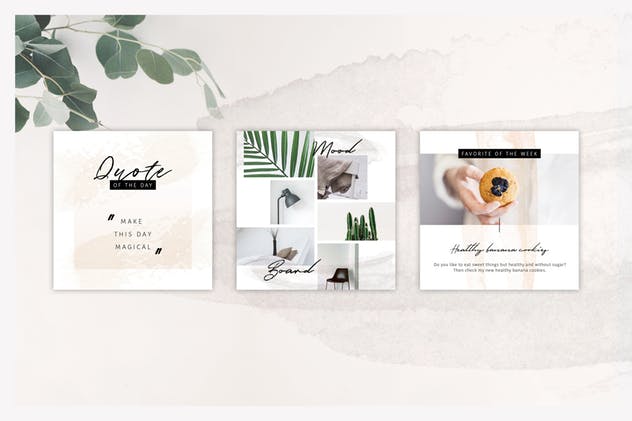 社交新媒体时尚潮流主题广告PSD动画模板v3 ANIMATED Instagram Posts – So Female插图(8)