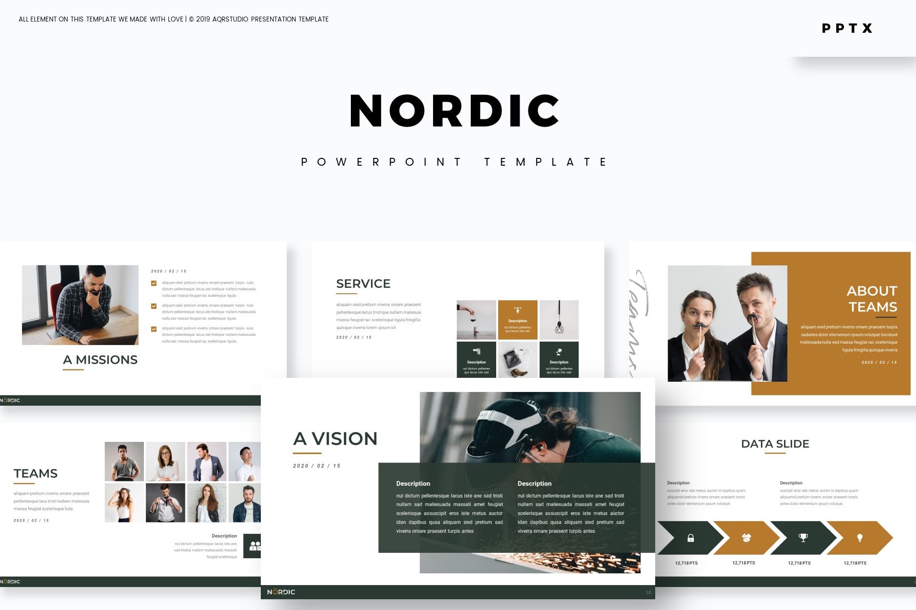 公司介绍/业务展示素材库精选PPT模板 Nordic – Powerpoint Template插图