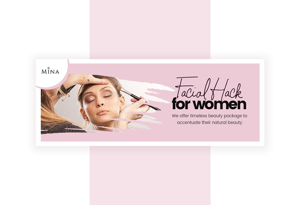 沙龙美容服务推广Facebook主页封面设计模板素材库精选 Salon & Beauty Service Facebook Cover Template插图(1)