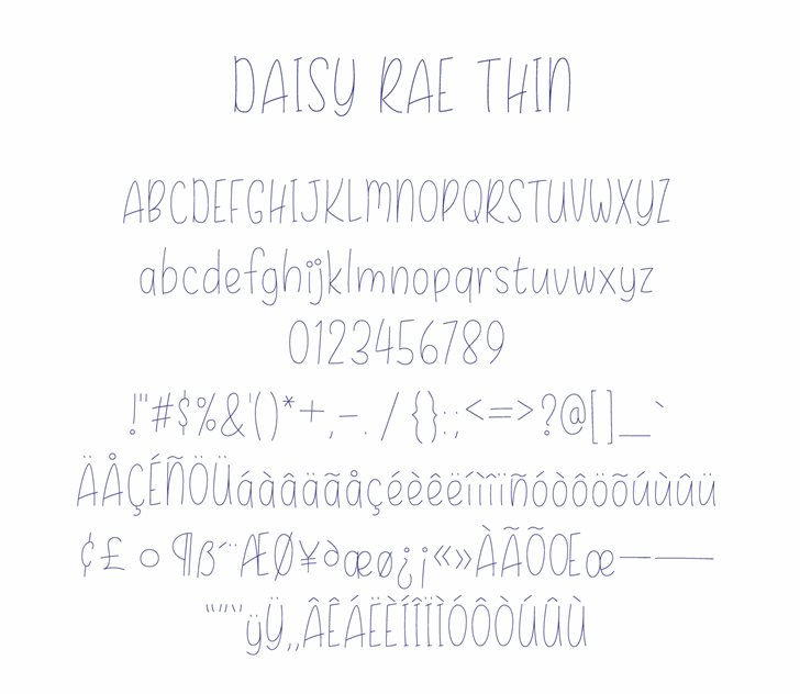 Daisy Rae Thin font插图3 Daisy Rae Thin font插图3