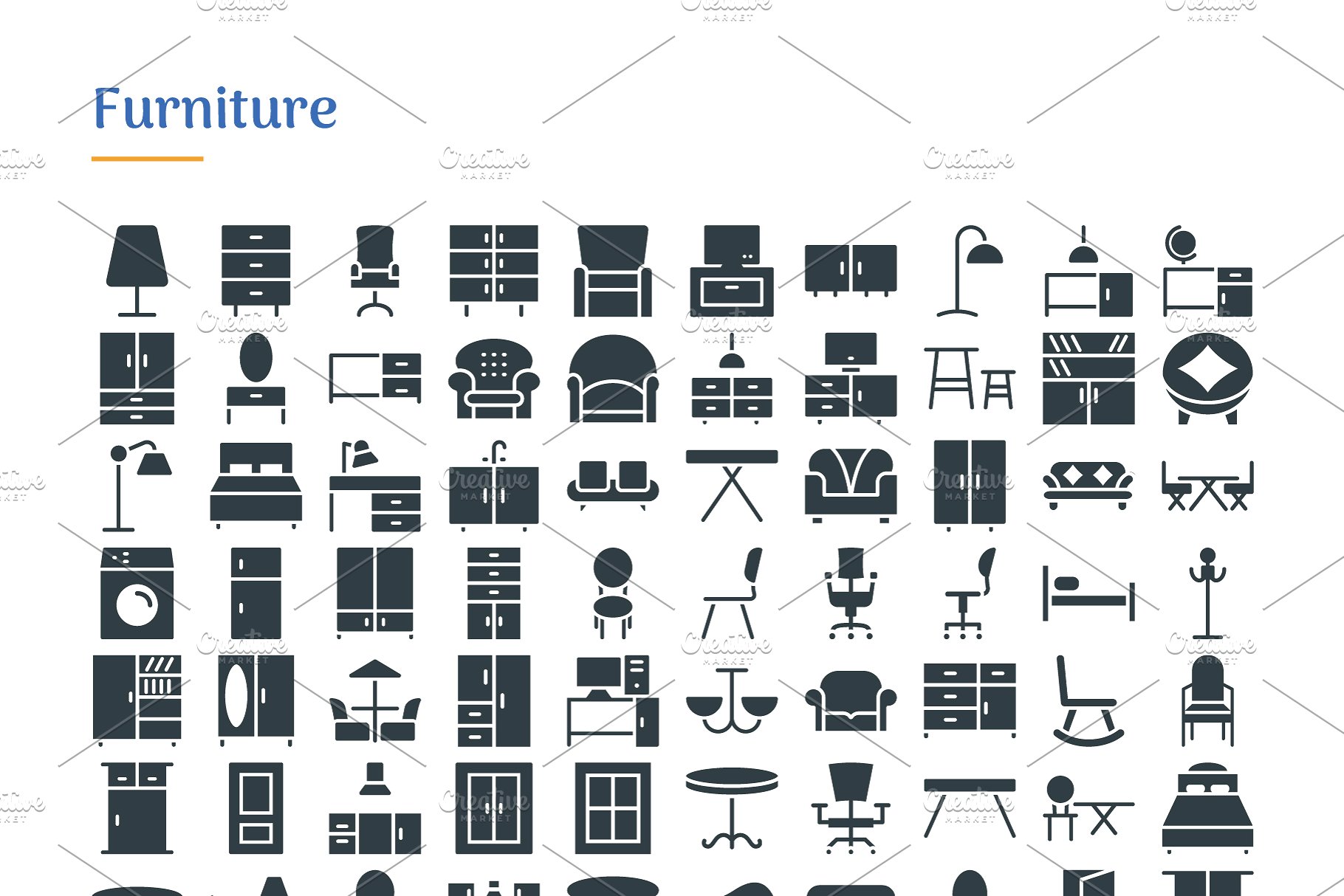 4830个多领域象形写意文字图标 4830 Glyph Icons插图(8)