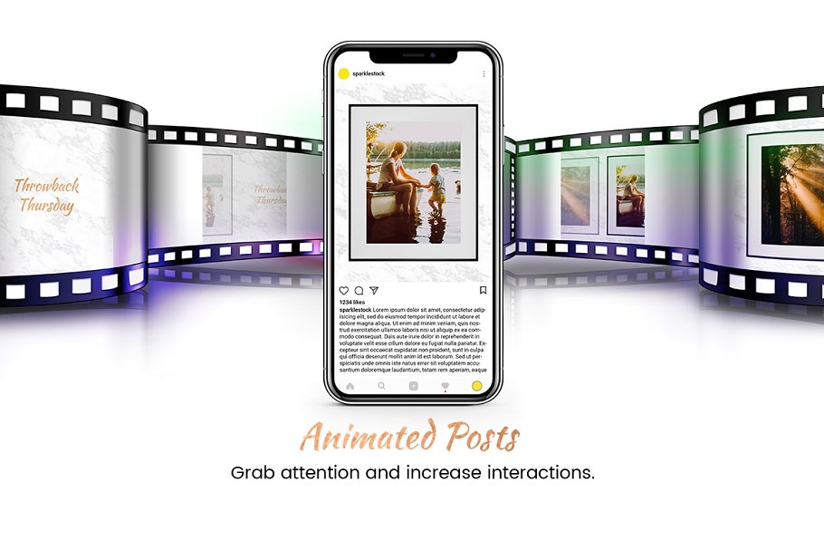 动态黄金配色Instagram模板素材库精选 Animated Gold Instagram Templates插图(2)