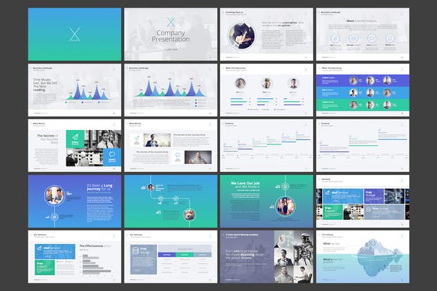 十分适合数据分析演示的多图表PPT幻灯片设计模板 X Note (VOL.02) – Powerpoint Template插图(1)