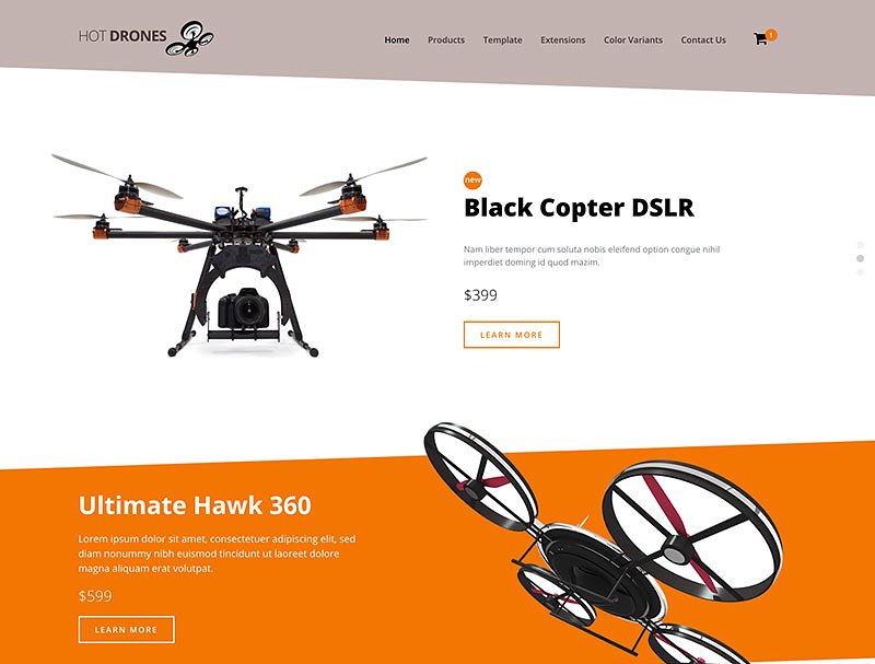 高科技产品官方网站Joomla主题模板素材库精选 Hot Drones插图(3)