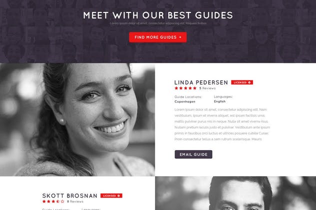 旅游代理公司旅游服务网站PSD模板素材库精选 Book Your Tour – Excursion Community PSD Template插图(3)