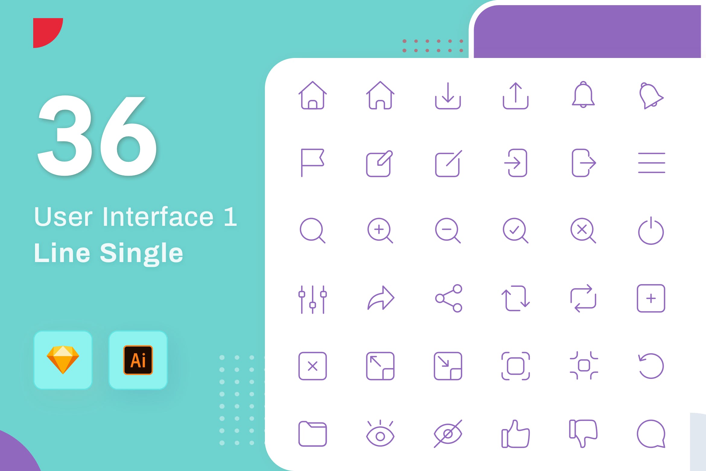 Line Senja图标系列：用户界面设计矢量线性图标2 Line Senja – User Interface 1插图