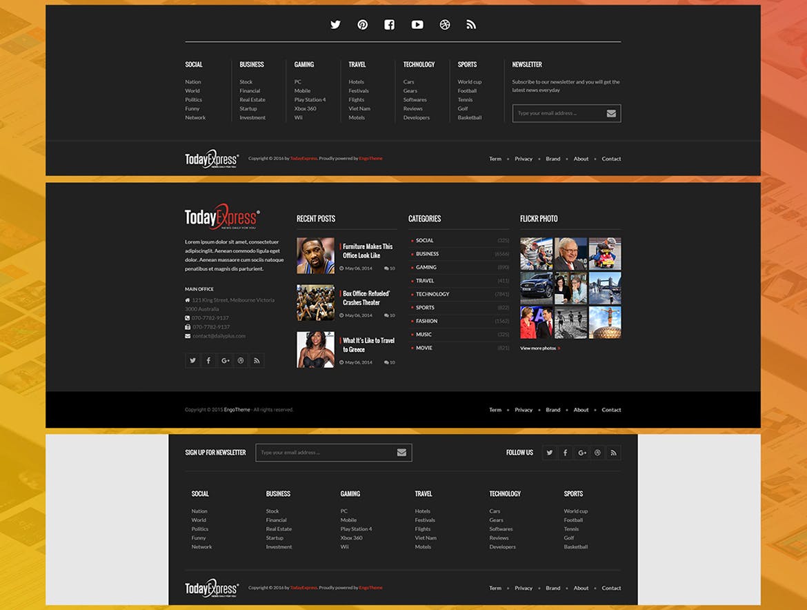 新闻&杂志网站HTML模板素材库精选素材 TodayExpress | News & Magazine HTML Template插图(4)