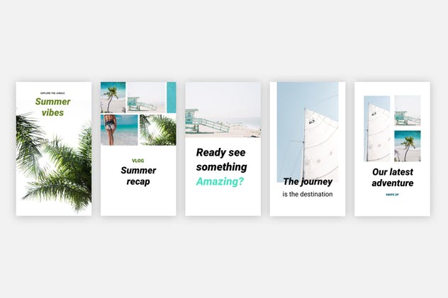 简约设计风格Instagram社交媒体品牌故事设计模板素材库精选 Simple Instagram stories templates插图(1)