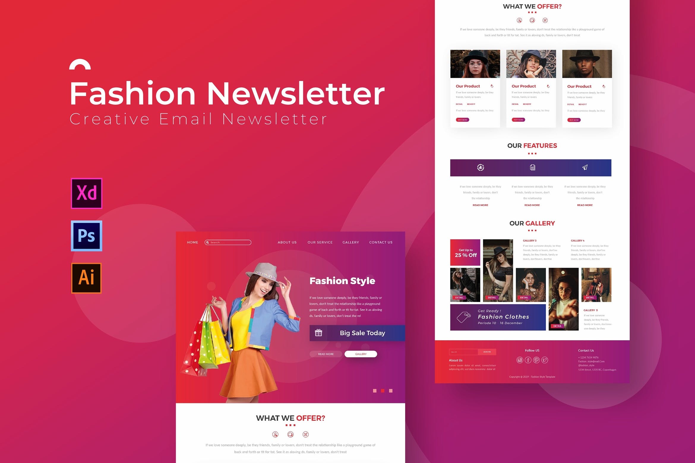 时装品牌网站邮件订阅设计模板 Fashion | Newsletter插图