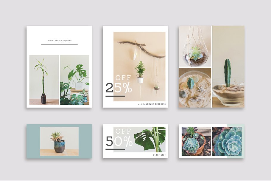 大自然植物之美社交媒体贴图素材包 NATURALIS  Social Media BUNDLE插图(5)