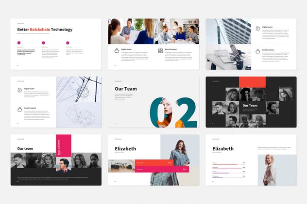 区块链加密货币投资主题PPT模板 BLOCKCHAIN Powerpoint Template插图(7)