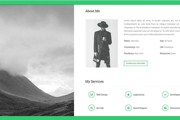 响应式创意个人求职简历网站设计模板素材库精选 MyVCard – Responsive & Creative Resume/CV/vCard插图(9)