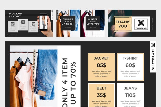 时尚行业主题PPT模板下载 Gliiterati : Fashion Powerpoint Presentation插图(3)