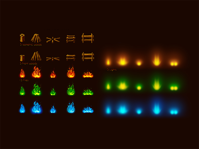 露营火堆图标套装 Camp Fire Maker插图