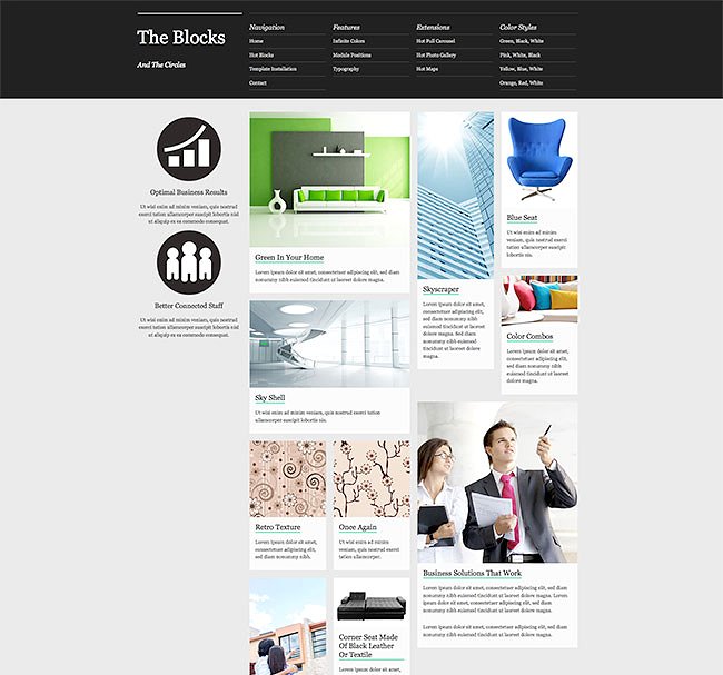经典实用简约风Joomla主题模板素材库精选 Hot Blocks插图(1)