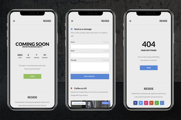 符合Google AMP规范的移动端网站设计HTML模板素材库精选 Reside Mobile | Mobile Template & Google AMP插图(1)