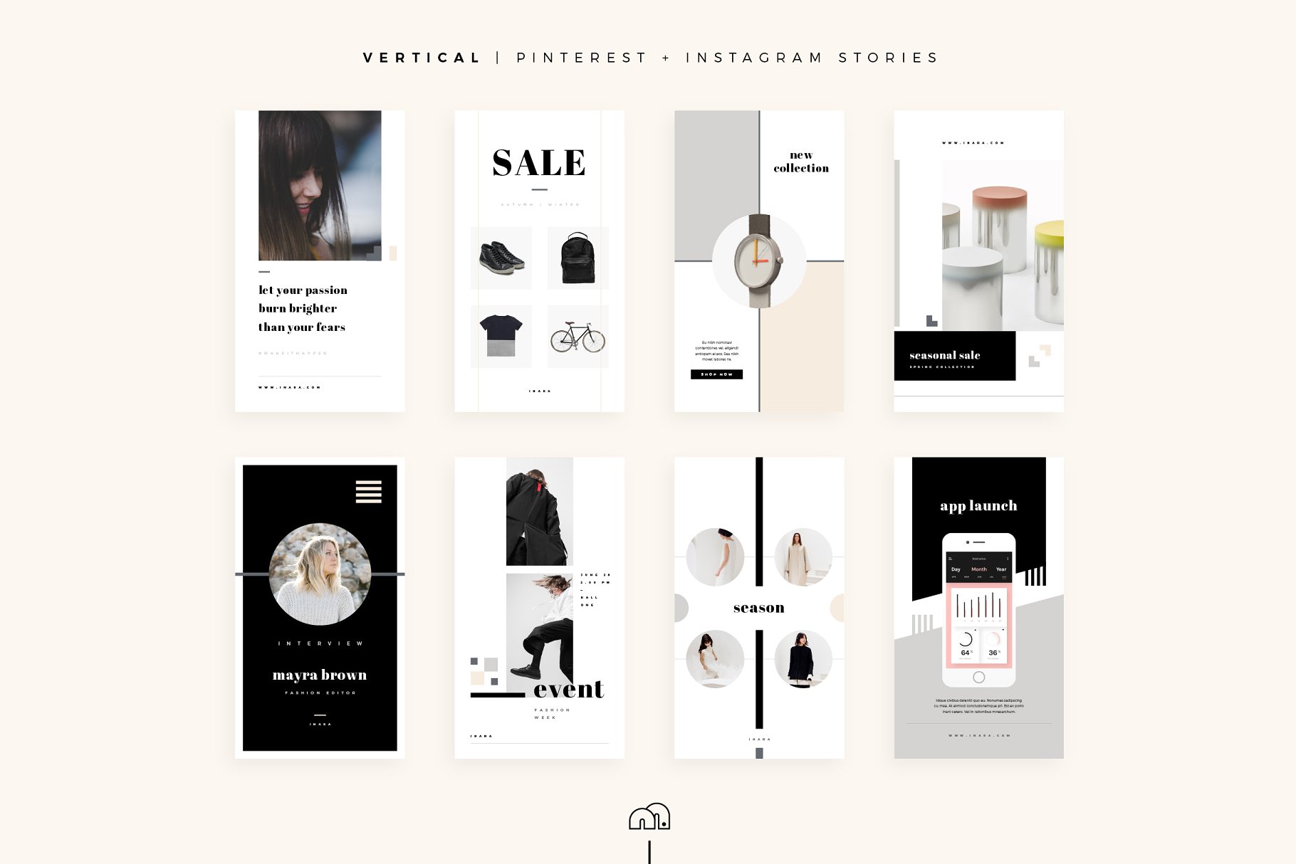 时尚潮流主题社交媒体贴图模板素材库精选 Inara – Social Media Bundle插图(4)