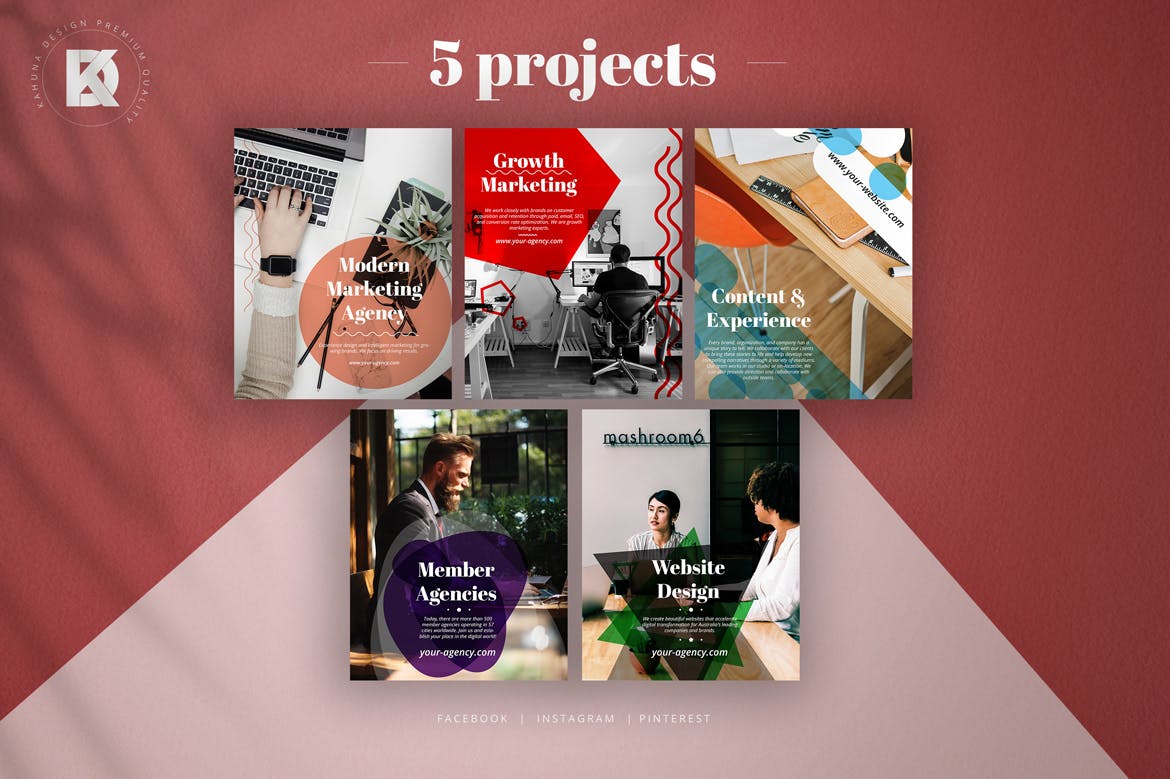 互联网营销推广服务企业社交媒体宣传物料素材 Marketing Agency Social Media Pack插图(5)