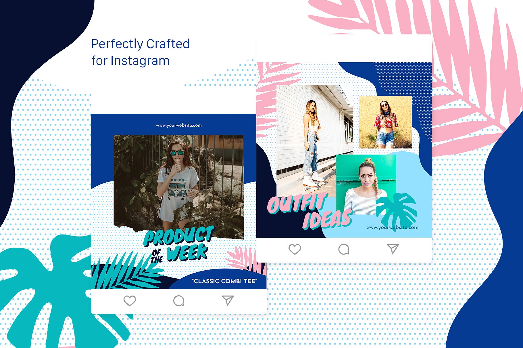 时尚生活方式社交媒体文章贴图模板素材库精选 Instagram Bundle – Summertime插图(3)