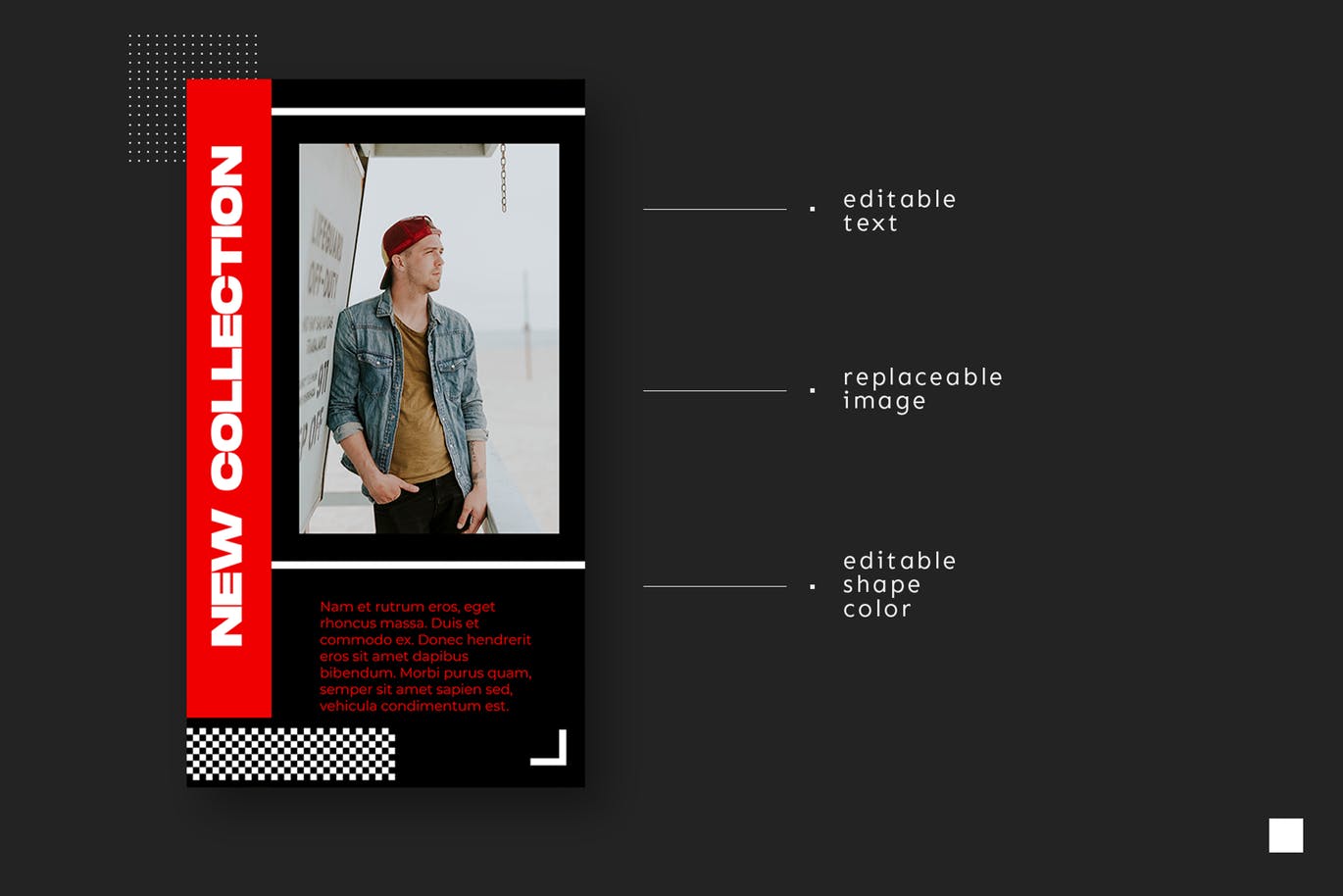 红黑配色风格Instagram社交品牌故事设计素材包 Instagram Story Template插图(4)