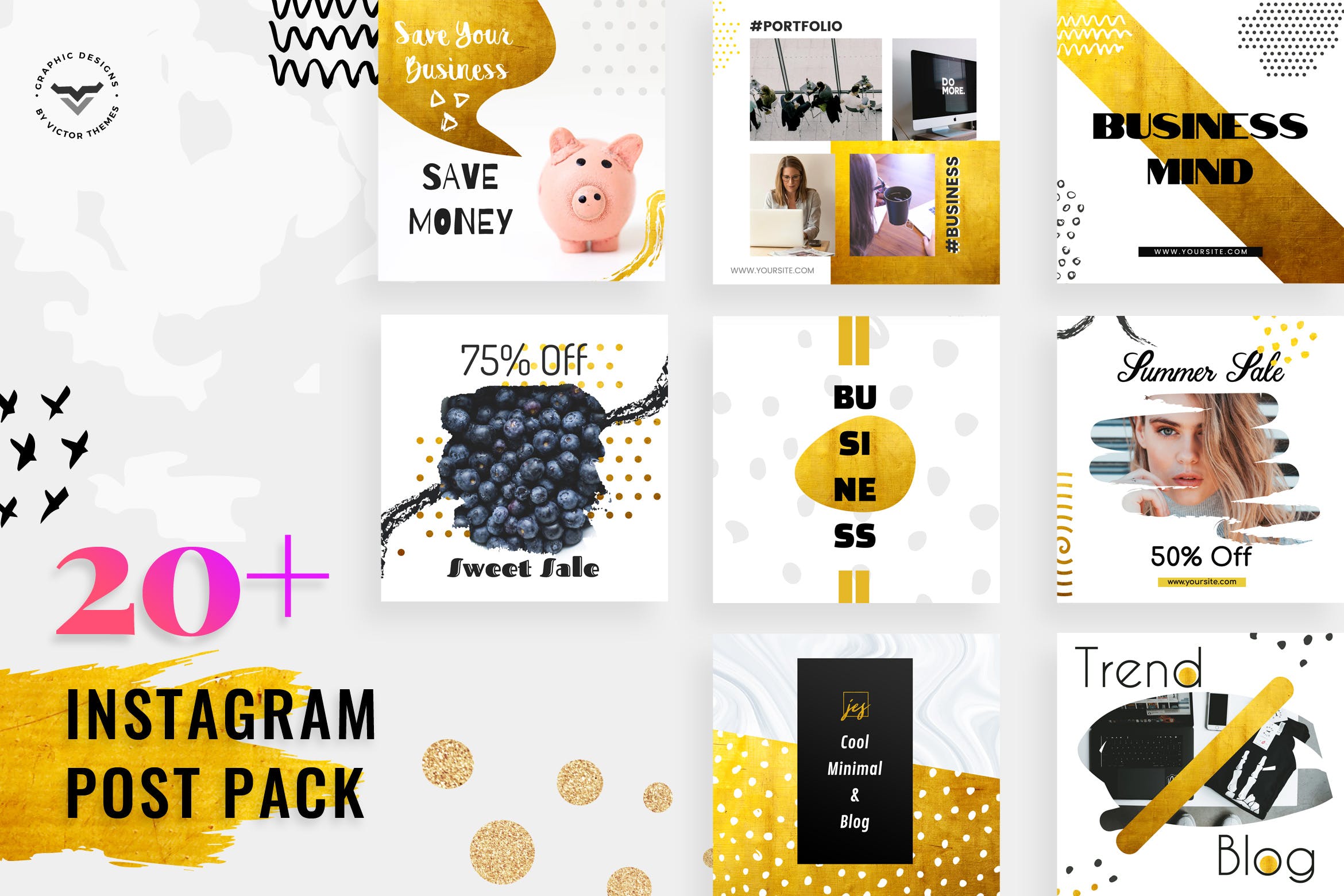 20+Instagram社交媒体创意图形设计广告模板素材库精选 Instagram Post Social Media Template插图