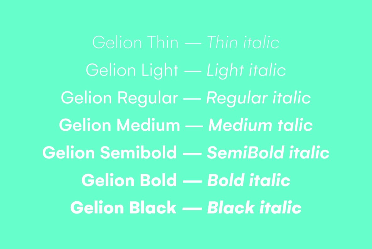 Gelion Font Family插图5