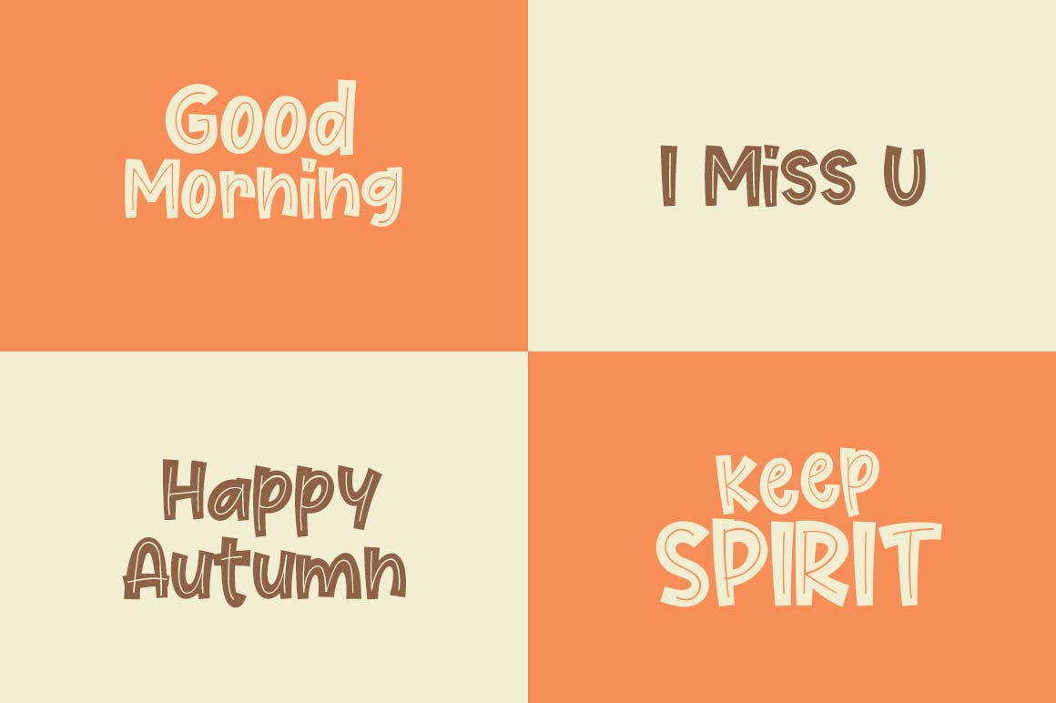 可爱风格枫叶装饰设计英文无衬线字体 Cute Maple Font插图(4)